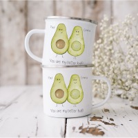 personalisierte Tasse Avocados , Geschenkidee Freunde Paar , Tasse mit Namen