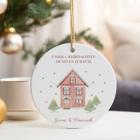 Weihnachtsanhänger Eigenheim Einzug , Weihnachtskugel personalisiert Einzugsgeschenk 2