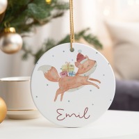 Weihnachtsanhänger Keramik mit Name für Kinder , Christbaumkugel mit Name, Weihnachtskugel