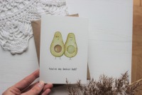 Postkarte better half , Valentinstagskarte Avocados , Postkarte Jahrestag bessere Hälfte 3