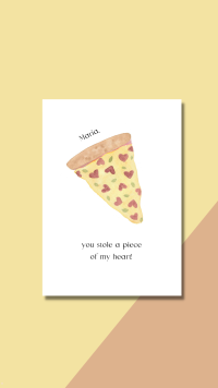 Valentinskarte Pizza , Postkarte Jahrestag piece of my heart , Karte für Freund Freundin 2