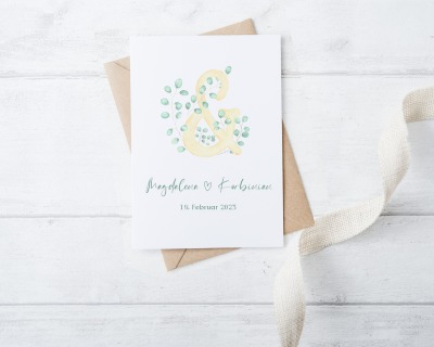 moderne Glückwunschkarte zur Hochzeit - personalisierte Hochzeitskarte A6