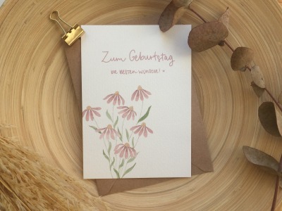 Geburtstagskarte Wildblumen - Postkarte A6