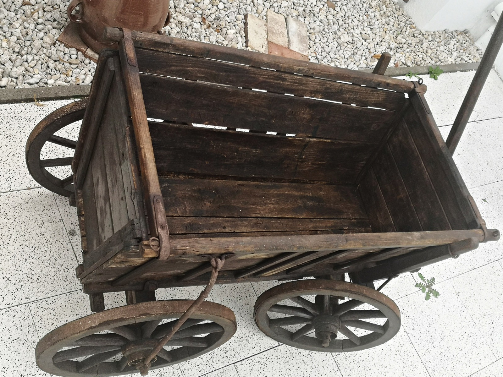 großer antiker Bollerwagen / Leiterwagen 3