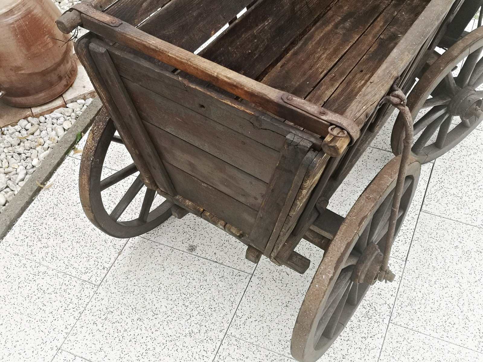 großer antiker Bollerwagen / Leiterwagen 4