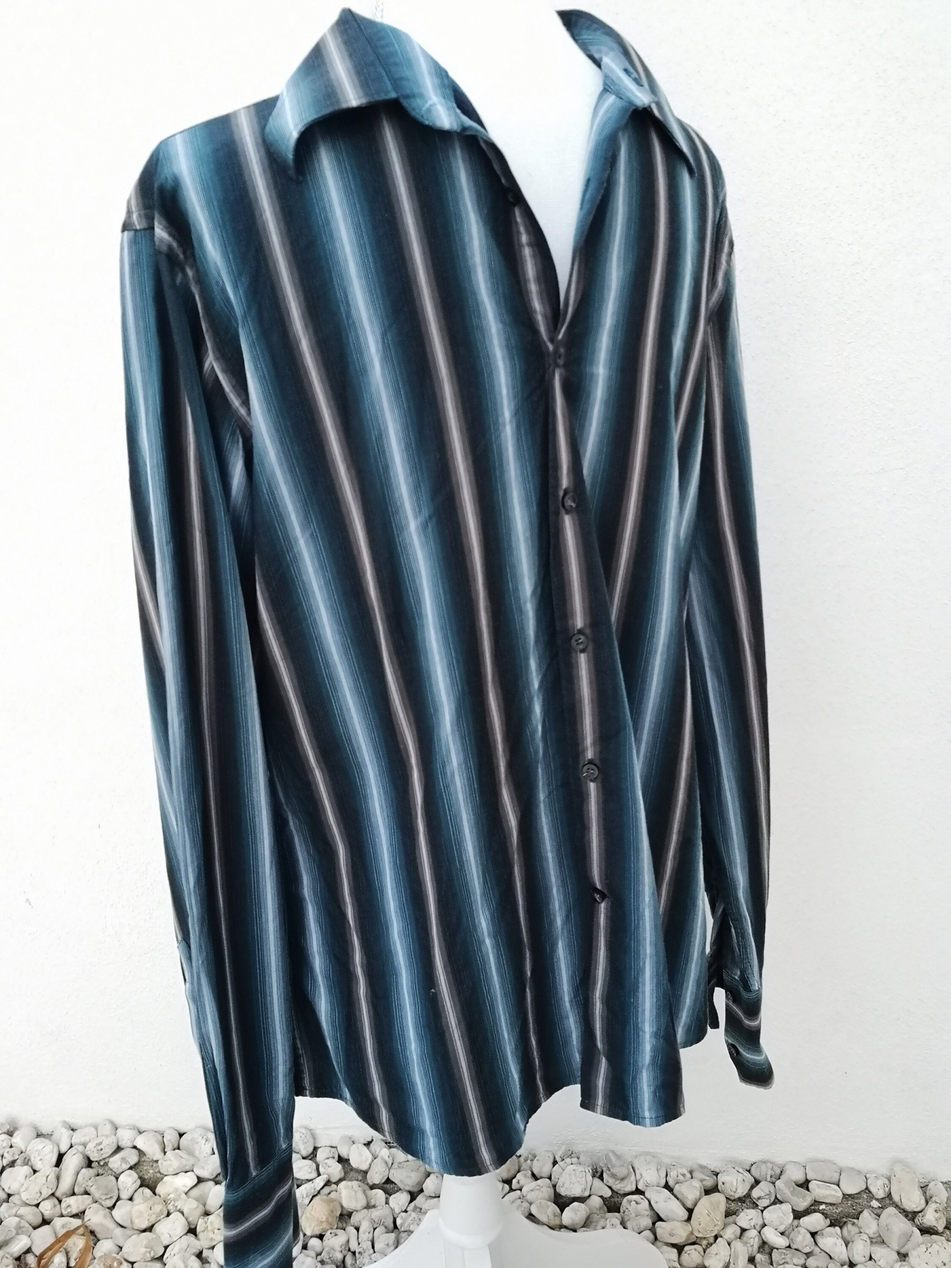 Vintage Herrenhemd / dunkles Hemd / Basic / Gr. L 41/42 / y2k 3
