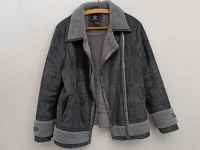 Vintage Jacke / warme Winterjacke / Kunstlederjacke / Teddyfell / Kunstfell / Retro jacket / Gr. L