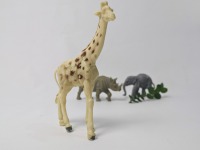 3 kleine Tiere aus Hartgummi / Spielzeug / 70er Jahre / Elastolin / Masse Figuren / Wildtiere /
