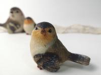 3 kleine Vögel aus Kunstharz Resin