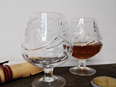2 Cognacschwänker aus Kristall / Schnapsgläser / Weinbrand Gläser / Shot Gläser /
