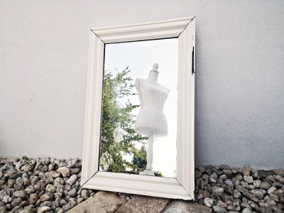 Vintage Spiegel im Rahmen - blinder Spiegel im Holzrahmen / Wandspiegel