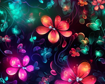 Glow colorful Flowers