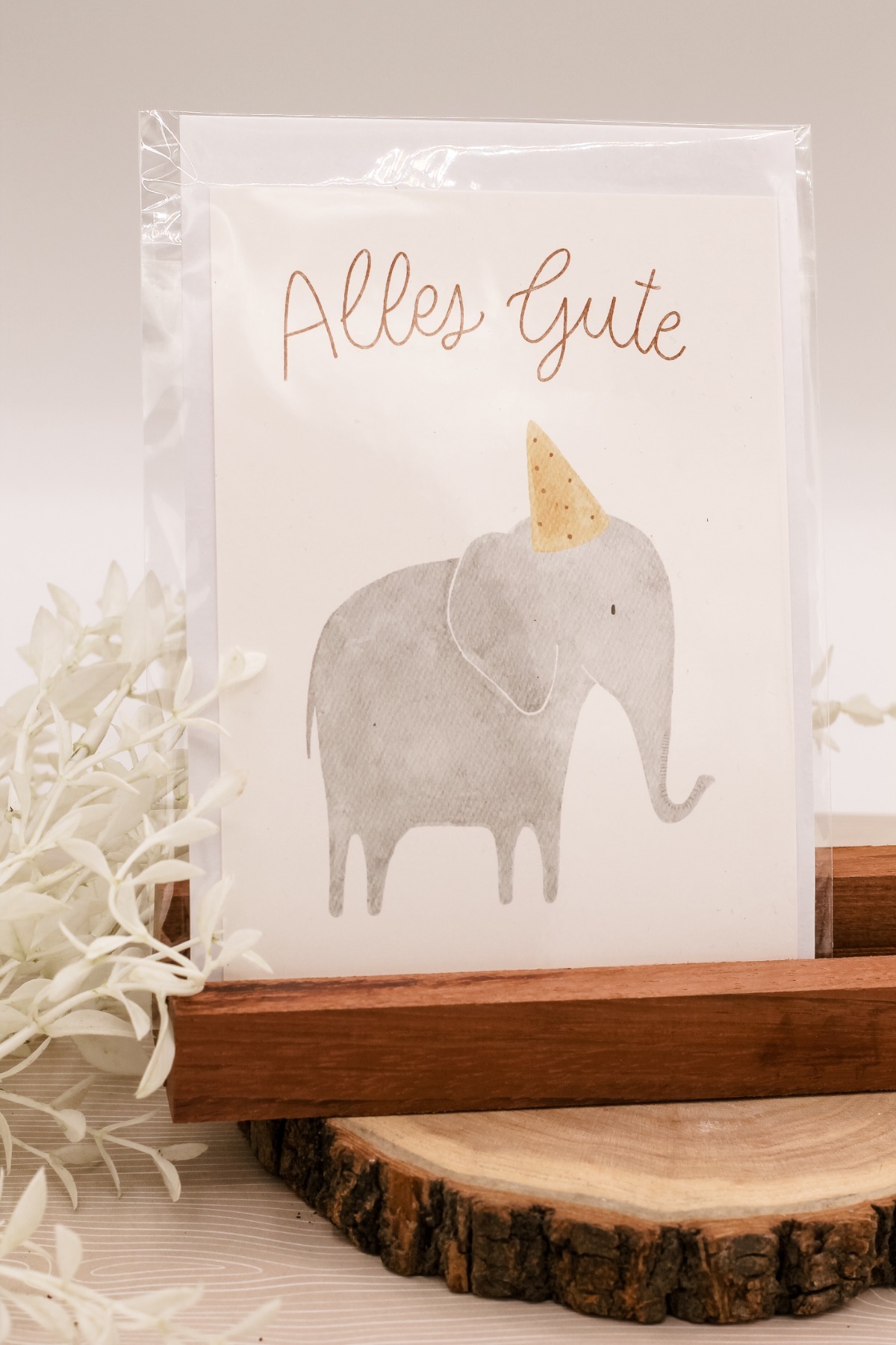 Hej Hanni Postkarte - Alles Gute Elefant