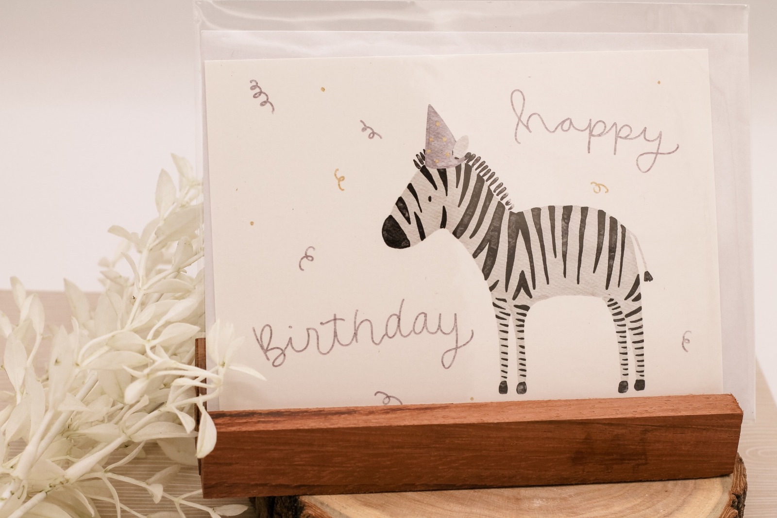 Hej Hanni Postkarte - Happy Birthday Zebra