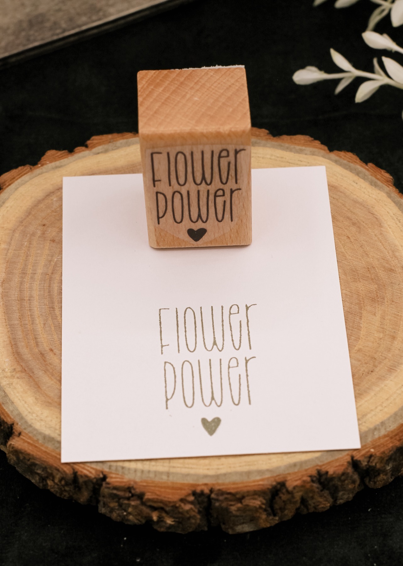 Holzstempel Flower Power 2