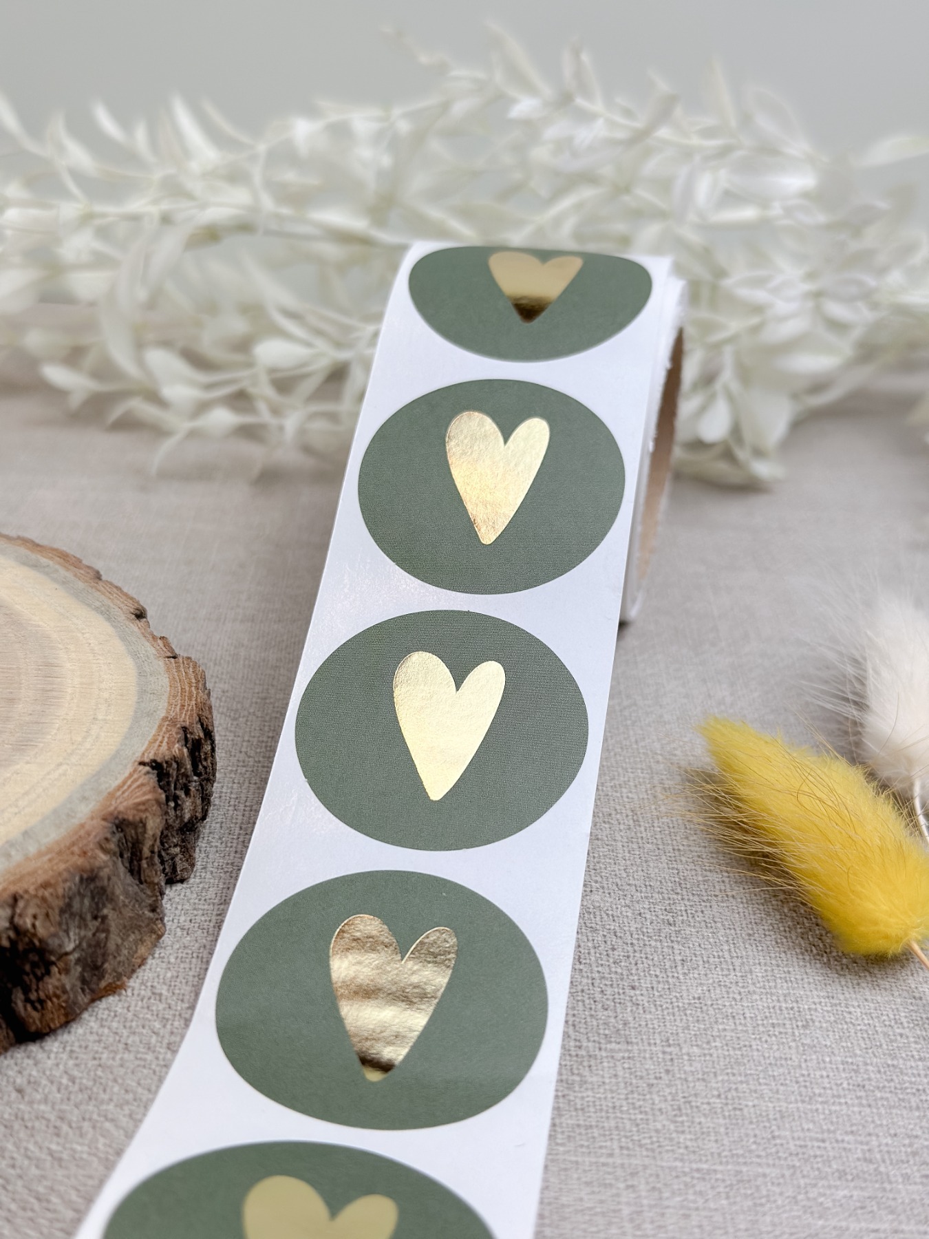 Sticker - Herzen olivgrün 3