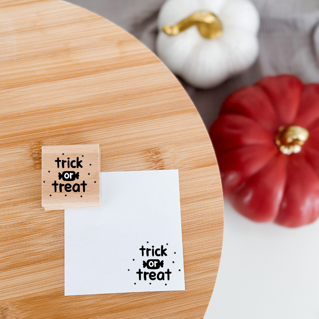 Holzstempel trick or treat