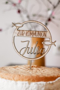 Caketopper Zur Kommunion + Name