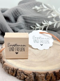 Holzstempel Einpflanzen und freuen 3