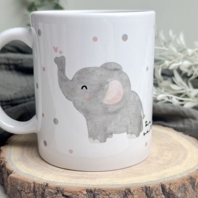 Keramiktasse Elefant - Tasse mit Aquarellmotiv