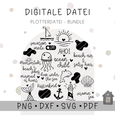 Plotterdatei Meerliebe - Bundle - PNG - SVG - DXF -PDF
