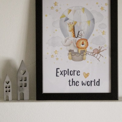 Poster -Explore the world - Wanddekoration