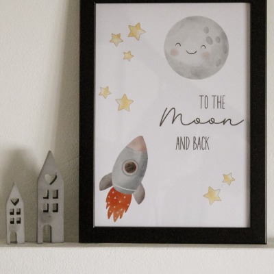 Poster - To the moon and back - Wanddekoration