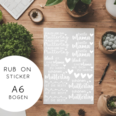 RubOn Sticker - Muttertag 2 A6 - weiß - Rubbelsticker