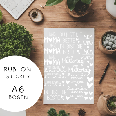 RubOn Sticker - Muttertag A6 - weiß - Rubbelsticker