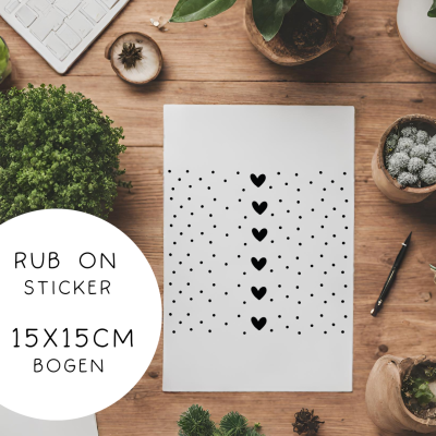 RubOn Sticker - Klötzchen - Herz mit Pünktchen 15x15cm - Rubbelsticker