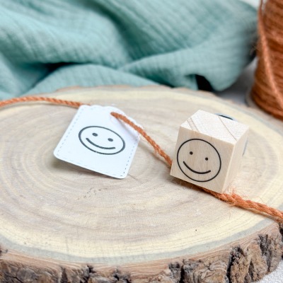 Ministempel Smiley gut - wiederverwendbarer Holzstempel