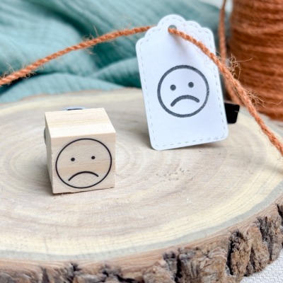 Ministempel Smiley nicht gut - wiederverwendbarer Holzstempel