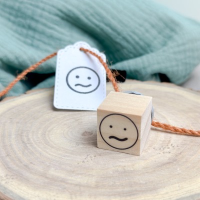 Ministempel Smiley ok - wiederverwendbarer Holzstempel