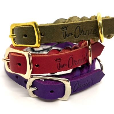 NEU Hundehalsband 16 mm breit - Butterweiches robustes Lederhalsband in vielen Farben