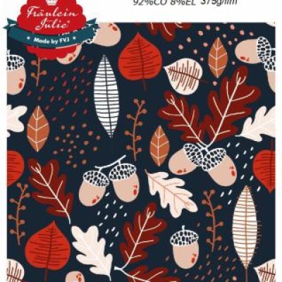 FRENCH TERRY soft, mit Waldfrüchten aus Baumwolle von Fräulein von Julie, Ökotex Standard 100 -