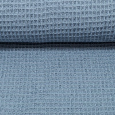 Waffelpique Waffelstoff aus Baumwolle, rauchblau, ab 50 cm