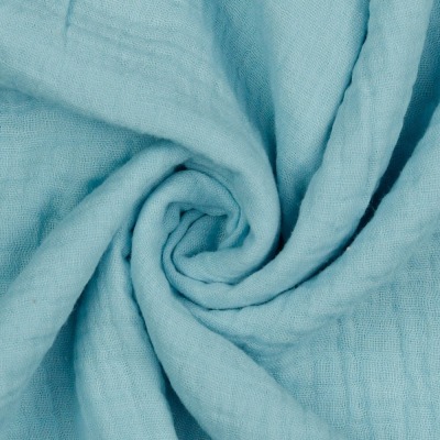 Musselin Stoff aus Organic Cotton, Farbe eisblau, Double Gaube - Musselin eisblau, ab 50 cm
