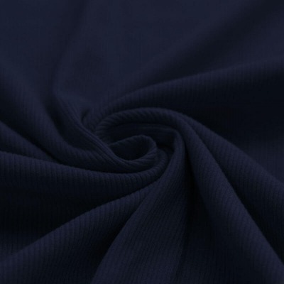 Rippjersey, Ribstrick Jersey Stoffe, dunkelblau, marine, Feinrip, ab 50 cm