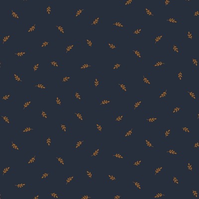 Jersey Stoff aus BIO-Baumwolle, Poppy Fabrics, zarte Blätter, navy, ab 50 cm
