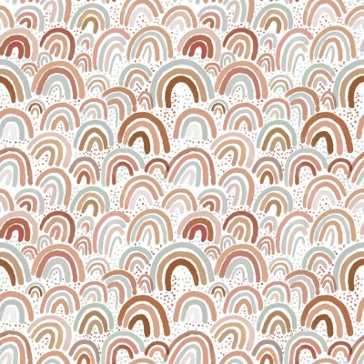 Jersey Stoff aus Baumwolle, Poppy Design, mit Regenbogen, ab 50 cm
