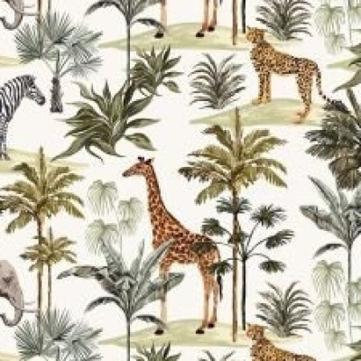 Jersey Stoffe Safari, Baumwolle Ökotex Standard 100, Digitaldruck, ab 50 cm