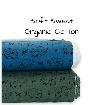 Sweat kuschelig weich, warm, Organic Cotton, Gots Zertifiziert, Baumwolle, ab 50 cm