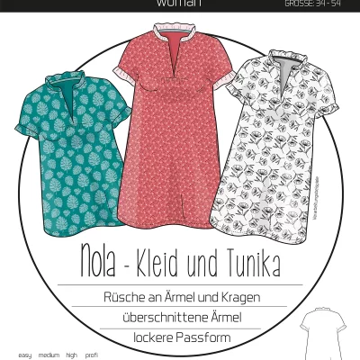 Papierschnittmuster Nola- Kleid und Tunika von Ki-Ba-doo - Papierschnittmuster Nola von Ki-Ba-Doo