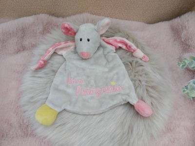 Schmusetuch Baby I Kuscheltuch mit Name l Maus l Geschwisterkind l Geschenk zur Geburt I Geschenk