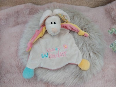 Schmusetuch Baby I Kuscheltuch mit Name l Hase l Geschwisterkind l Geschenk zur Geburt I Geschenk