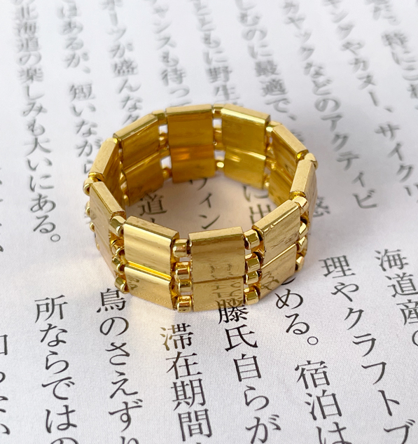 Glasperlen-Ring Hakata gold