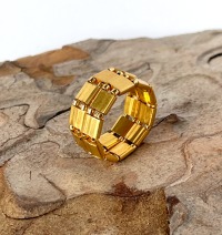 Glasperlen-Ring Hakata gold 6