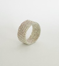 SET: Glasperlen-Armband + Ring, in Pink-Orange, Silber versilbert 4