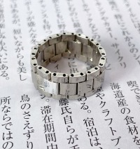 Glasperlen-Ring Nara silber