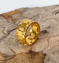 Glasperlen-Ring Nara gold 5